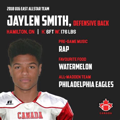 Get To Know U16 East All Star Team Defensive Back Jaylen Smith Football Canada