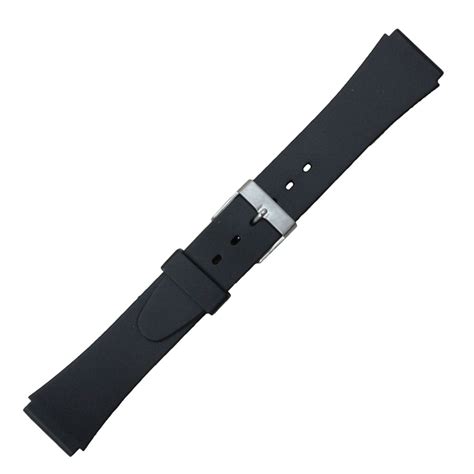 Black Rubber Watch Band 18mm