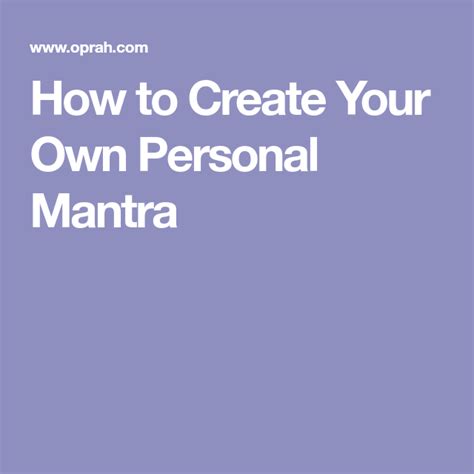 How To Create Your Own Personal Mantra Personal Mantra Mantras Person