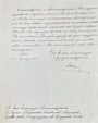 Autografo di Ottone di Wittelsbach Re di Grecia al Cardinale Barnabò ...