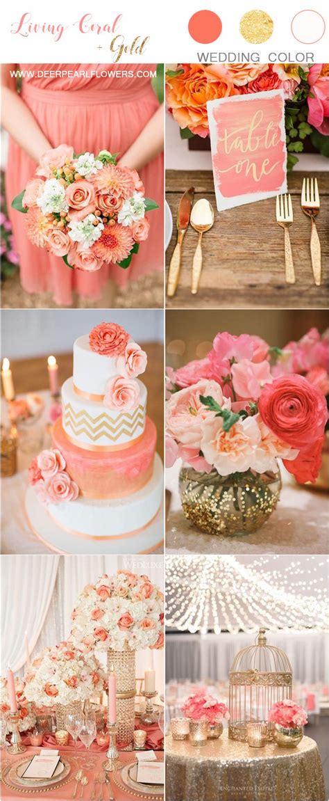 Coral And Gold Wedding Color Ideas Deer Pearl Flowers