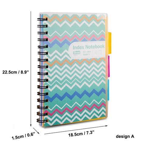 3 Subject Spiral Notebook With Pocket Dividers B5 230 Pages Wide Ruled