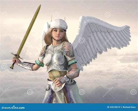 Heavenly Angel With Sword Stock Illustration Illustration Of Fantasy