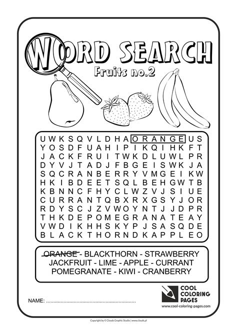 Cool Coloring Pages Word Search Fruits No Cool Coloring Pages Riset