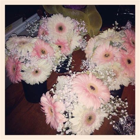 Image Result For Pink Gerbera Daisy And Babys Breath Wedding Bouquet