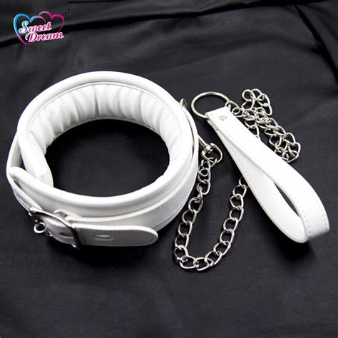 Aliexpress Com Buy Sweet Dream Pu Leather Slave White Neck Collar Pin Buckle Adjustable Bdsm