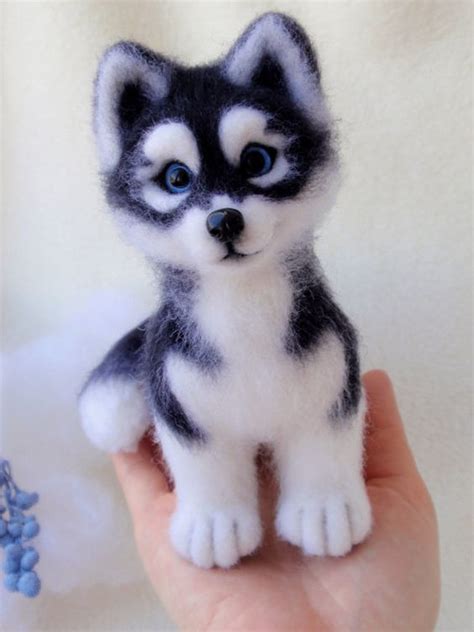 Hasya Siberian Husky Puppy Dog Felted Miniature Ooak