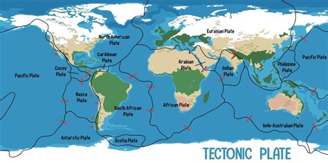 Detalle Imagen Planisferio Dividido En Placas Tectonicas