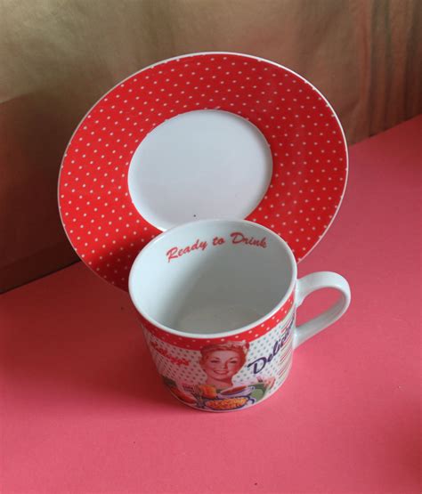 1950s Style Cup And Saucer Portmeirion Vintage Kelloggs Design