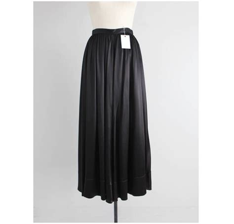 Full Black Maxi Skirt Black Evening Skirt Shiny B Gem