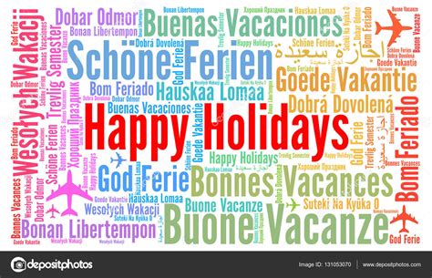 Happy Holidays Word Cloud In Different Languages Stock Photo By