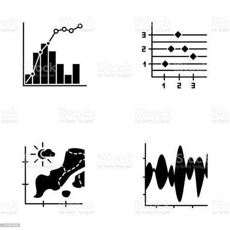 Diagramm Und Diagrammglyphensymbole Festgelegt Temperaturkarte Punkt