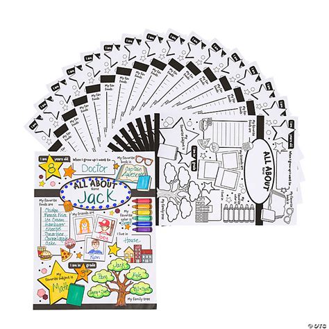 Color Your Own All About Me Posters 30 Pc Oriental Trading