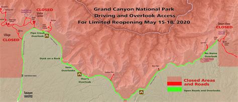 Map Of Grand Canyon Area That Is Open Travel Off Path