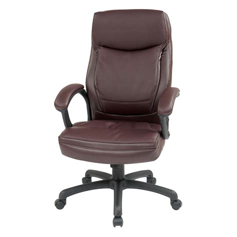 Office Star Ec Series Executive High Back Burgundy Leather Office Chair