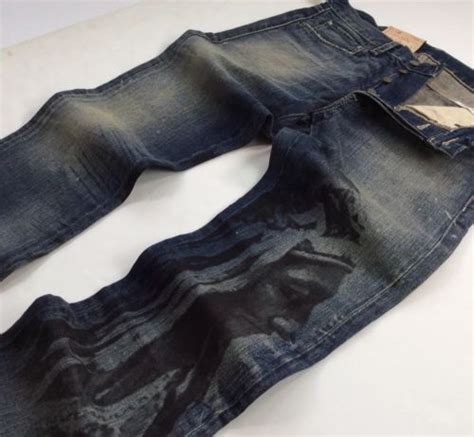 Denim Supply Ralph Lauren Men Indian Chief Paint Artwork Vtg Distressed Jeans Slim Jeans Mens