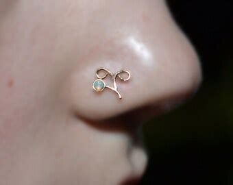 Mm White Opal Nose Stud Gold Nose Ring Gauge Tragus