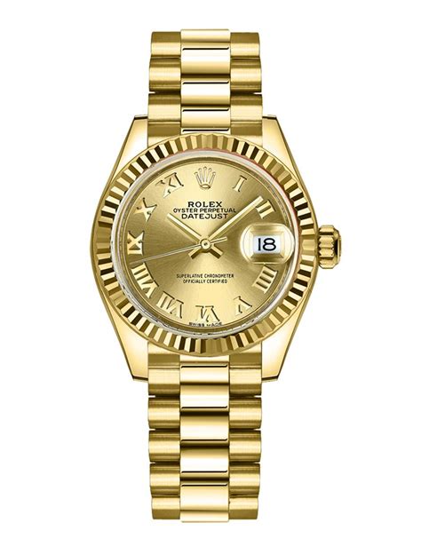 Rolex Datejust 279178 28mm relógio de caixa em ouro amarelo 18k