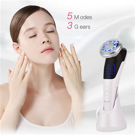 Ems Hot Cool Facial Massager Sonic Vibration Ion Led Photon Anti Aging