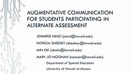 (PDF) AUGMENTATIVE COMMUNICATION FOR STUDENTS …€¦ · AUGMENTATIVE ...