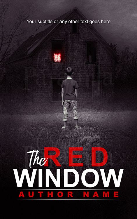 The Red Window Haunted House The Boy Is Standing Premade Book Cover