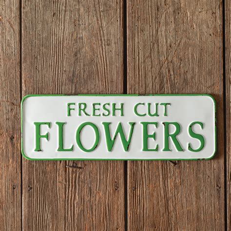 Farmhouse Vintage Fresh Cut Flowers Metal Wall Sign