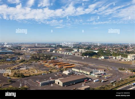 Aerial View Of An Industrial Area In Newcastle Nsw Australia Showing