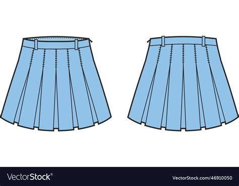 Womens Pleated Mini Skirt Fashion Cad Royalty Free Vector