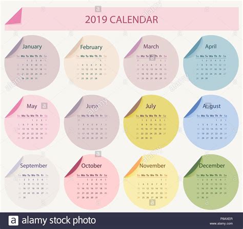 Week Calendar Stock Vector Images Alamy