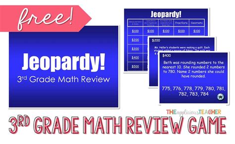 3rd Grade Math Review Jeopardy Powerpoint Freebie The Applicious Teacher