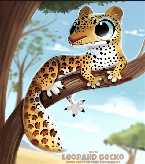 2776 Leopard Gecko Cute Animal Drawings Cute Fantasy Creatures