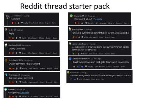 Reddit Thread Starter Pack R Starterpacks