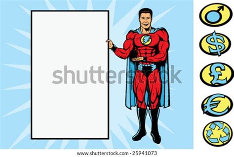 Superhero Holding Sign Stock Vector Royalty Free 25941073