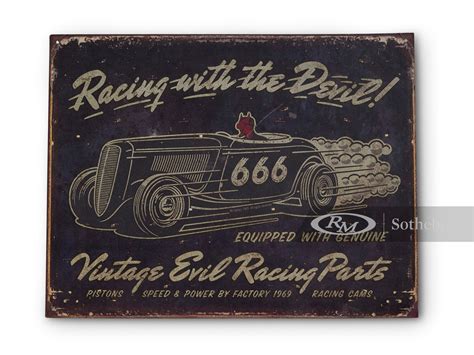 Three Racing Themed Tin Signs Auburn Fall 2020 Rm Auctions