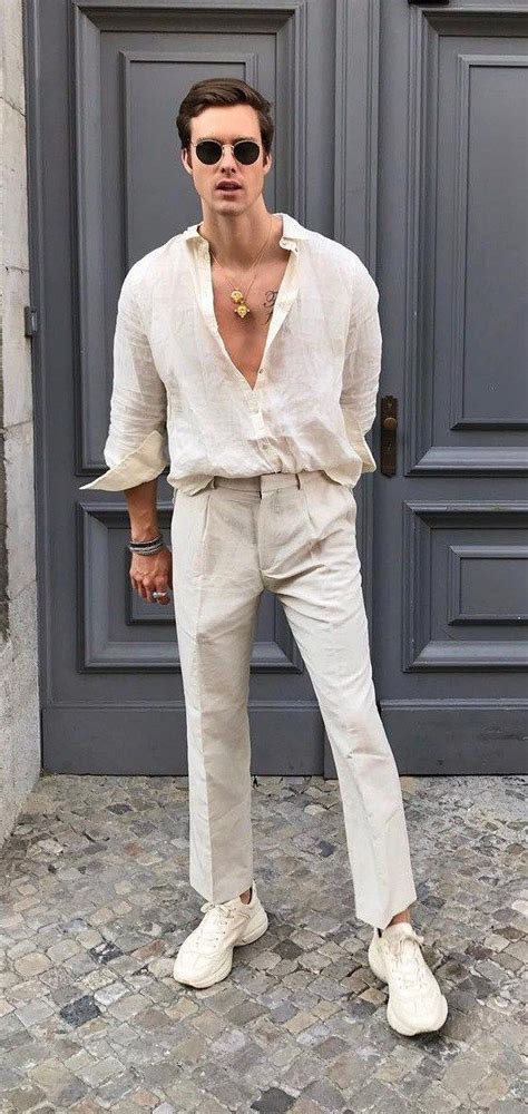 All White Mens Outfit White Summer Outfits Outfit Men Casual Casual Style Outfits Cool