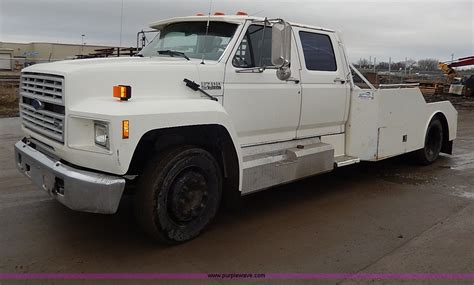 1990 Ford F700 Crew Cab Flatbed Truck In Topeka Ks Item H6186 Sold