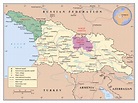 Grande detallado mapa político de Georgia con Abjasia y Osetia del Sur ...