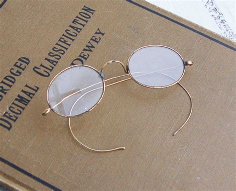 antique wire rim glasses with leather case spectacles etsy wire rimmed glasses sunglasses