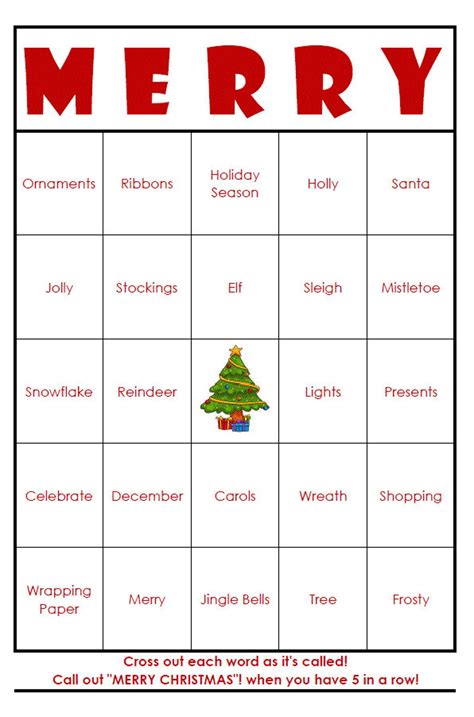 Free Printable Bingo Cards Christmas Free Printable