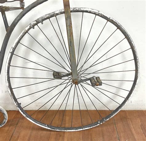 Lot Antique Penny Farthing Big Wheel Bicycle