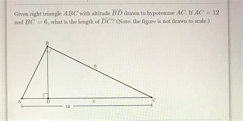 Solved Given Right Triangle Abc With Altitude Bd Drawn To Hypotenuse