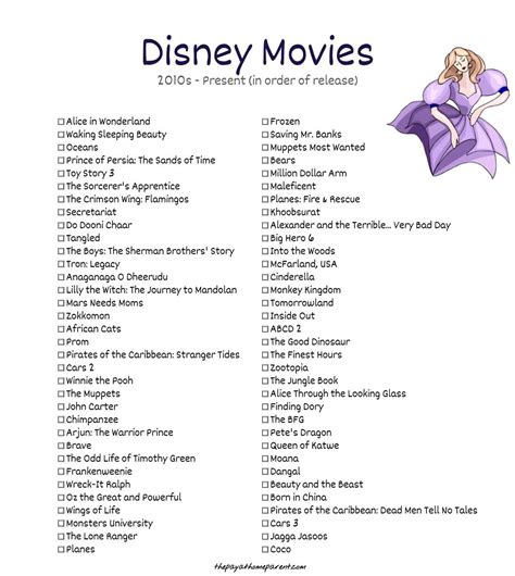 Folklore has long provided inspiration for animated movies, and most disney classics are no exception. Free Disney Movies List of 400+ Films on Printable ...