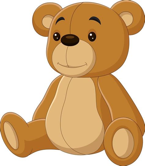 Cartoon Cute Teddy Bear Sitting Isolated On White Background 7098133