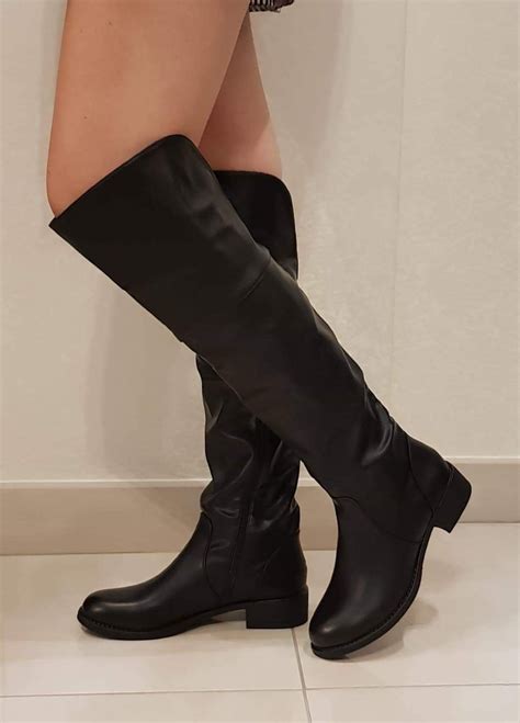 Over The Knee Boots Knee High Boots Boot Pumps Otk Swat All Black