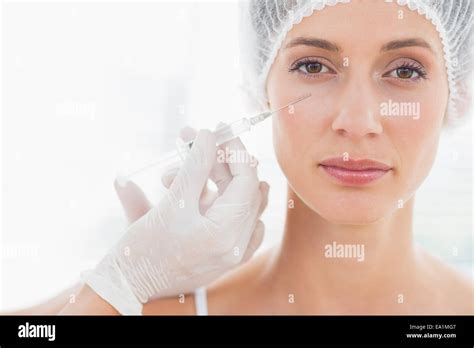 Beautiful Woman Having Botox Injection Stock Photo Alamy