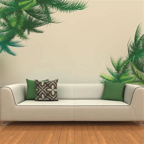 3d Green Leaves Wall Stickers Home Decor Living Room Tv Sofa Backround