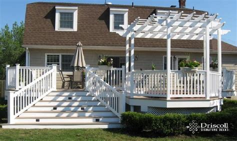 Flared Deck Steps Lavallette Decks Step Down Octagon Spa And Pergola