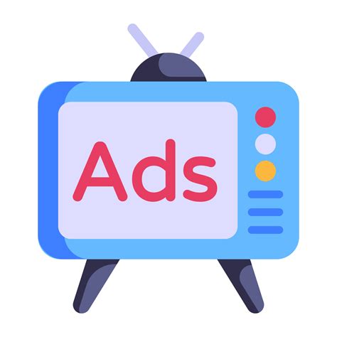 A Trendy Flat Style Icon Of Tv Ads With High Graphics 6431320 Vector