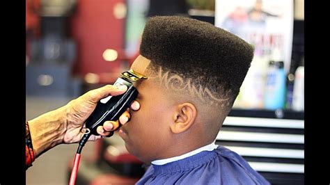 Haircut with design in the back. *FULL LENGTH* 19min Hightop Fade/Design HD - YouTube