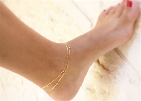 Gold Anklet For Women 14k Gold Filled Satellite Anklet Etsy